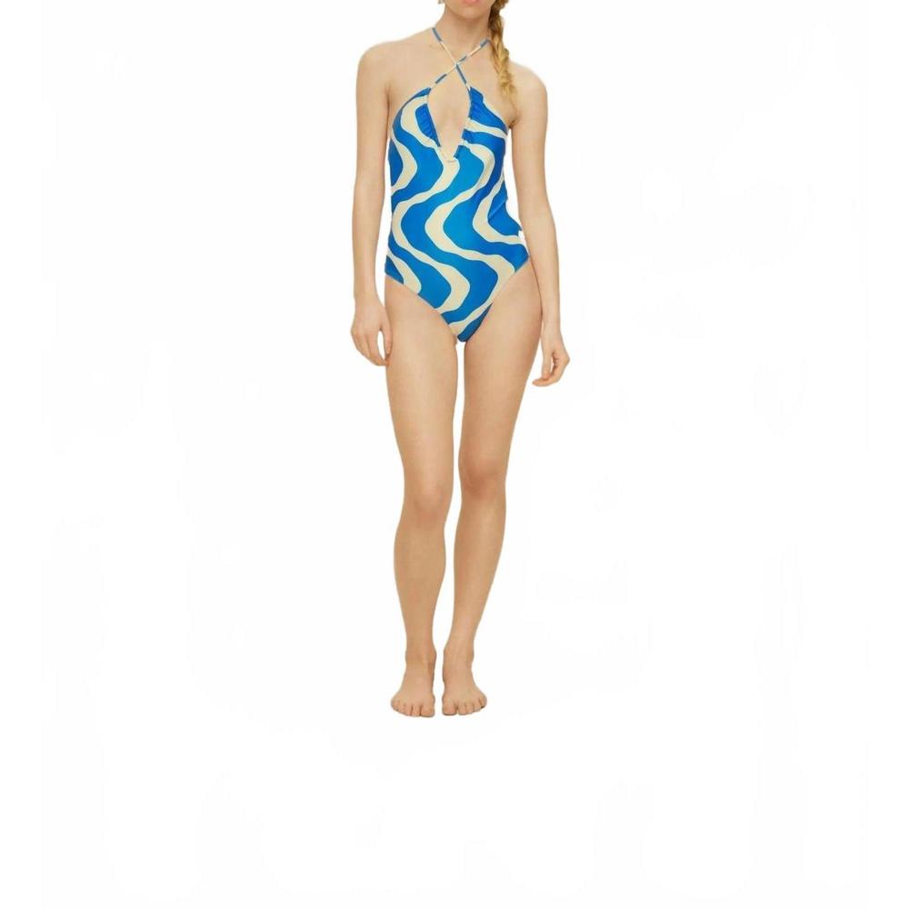 NEW OAS rippling iodio bathing suit in blue